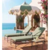 Casa Padrino Luxus Sonnenschirm Weiß / Grün Ø 200 x H. 250 cm - Hotel & Garten Möbel VPP