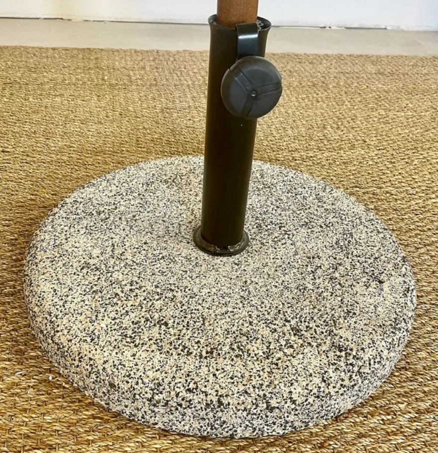 Casa Padrino Luxus Sonnenschirm mit Ständer Naturfarben 300 x 200 cm