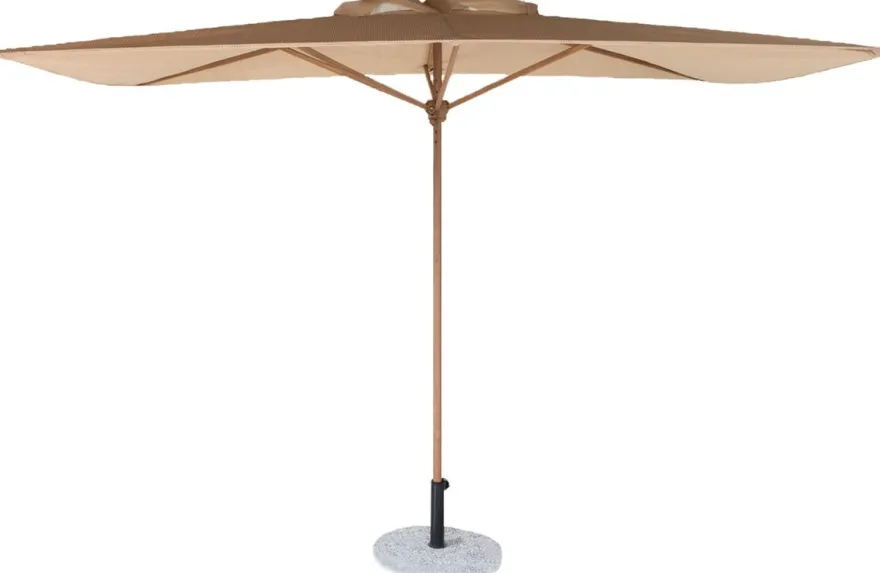 Casa Padrino Luxus Sonnenschirm mit Ständer Naturfarben 300 x 200 cm