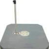 Casa Padrino Luxus Sonnenschirmständer mit Keramik Dekorplatte Steingrau - Fahrbarer Schirmständer - 81 x 81 cm, 120 kg