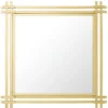 Casa Padrino Luxus Spiegel Art Deco 90 x 90 cm Edelstahl poliert Goldfarben - Wandspiegel - Luxus Hotel Möbel Collection