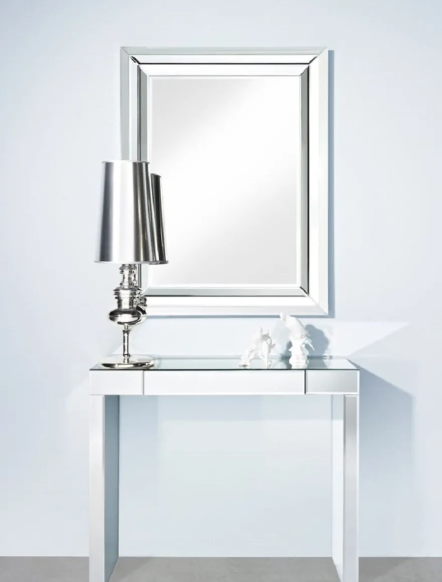 Casa Padrino Luxus Spiegelglas Konsole 100 x 30 x H. 83 cm - Konsolentisch mit Schublade - Luxus Möbel