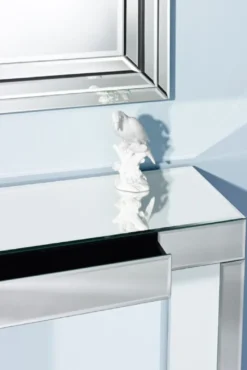 Casa Padrino Luxus Spiegelglas Konsole 100 x 30 x H. 83 cm - Konsolentisch mit Schublade - Luxus Möbel