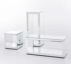 Casa Padrino Luxus Spiegelglas Beistelltisch im Würfel Design 46 x 46 x H. 48 cm - Designer Wohnzimmermöbel