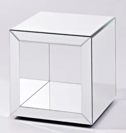 Casa Padrino Luxus Spiegelglas Beistelltisch im Würfel Design 46 x 46 x H. 48 cm - Designer Wohnzimmermöbel