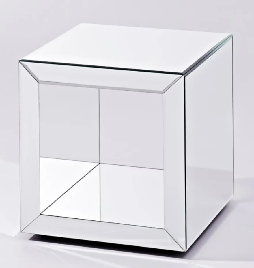 Casa Padrino Luxus Spiegelglas Beistelltisch im Würfel Design 46 x 46 x H. 48 cm - Designer Wohnzimmermöbel