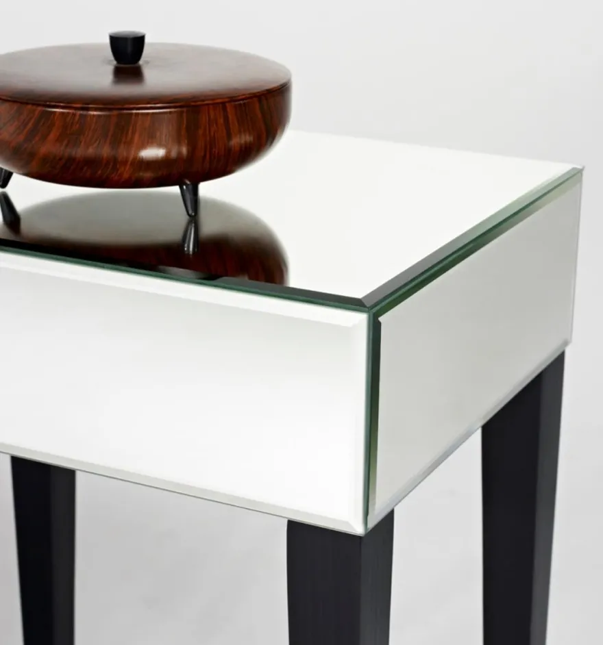 Casa Padrino Luxus Spiegelglas Beistelltisch 41 x 30 x H. 60 cm - Hotel Möbel