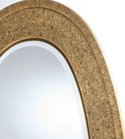 Casa Padrino Luxus Spiegel Gold 89 x 5 x H. 170 cm - Eleganter Ovaler Wandspiegel - Garderoben Spiegel - Wohnzimmer Spiegel - Luxus Deko Accessoires