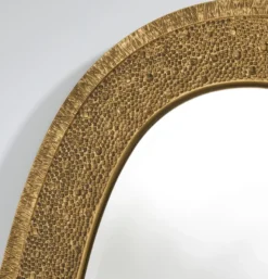 Casa Padrino Luxus Spiegel Gold 89 x 5 x H. 170 cm - Eleganter Ovaler Wandspiegel - Garderoben Spiegel - Wohnzimmer Spiegel - Luxus Deko Accessoires