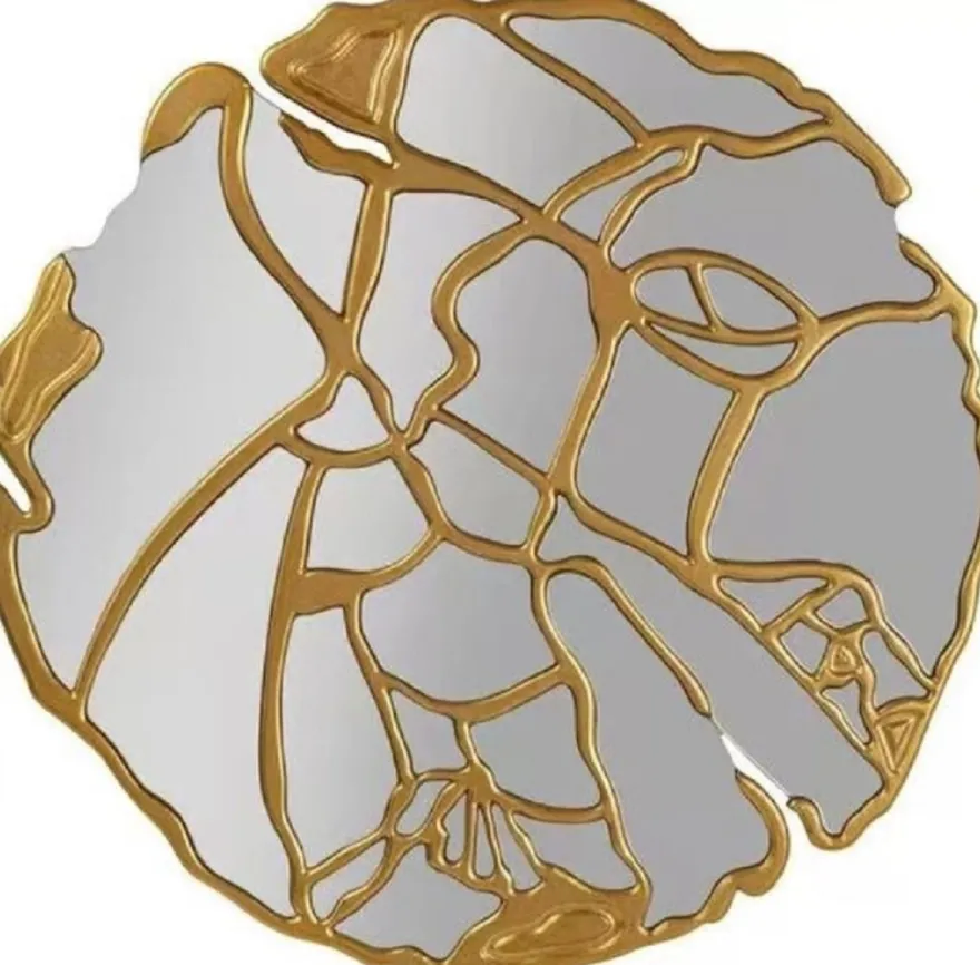 Casa Padrino Luxus Spiegel Gold Ø 120 cm - Runder Wohnzimmer Wandspiegel - Garderoben Spiegel - Schlafzimmer Spiegel - Luxus Kollektion