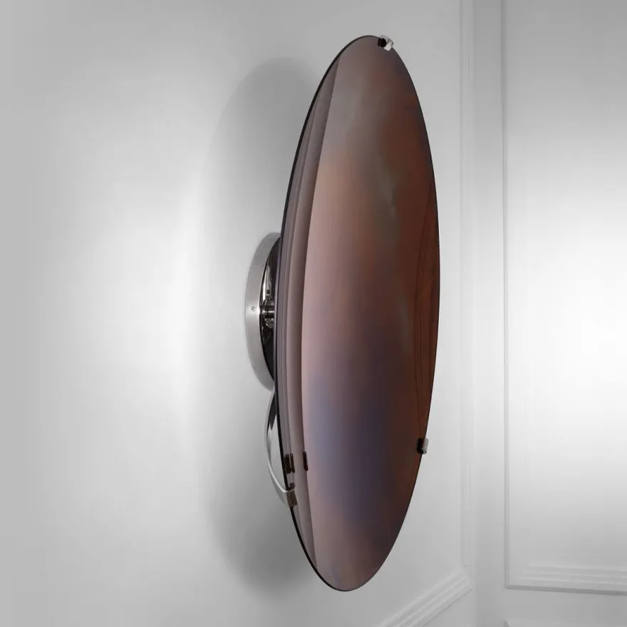 Casa Padrino Luxus Spiegel Lila Ø 104 cm - Runder konkaver Wandspiegel mit Wandhalterung - Luxus Kollektion