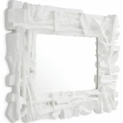 Casa Padrino Luxus Spiegel Matt Weiß 121 cm - Rechteckiger Wandspiegel - Luxus Möbel