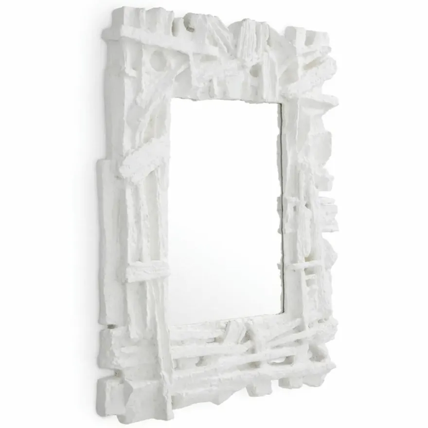 Casa Padrino Luxus Spiegel Matt Weiß 121 cm - Rechteckiger Wandspiegel - Luxus Möbel