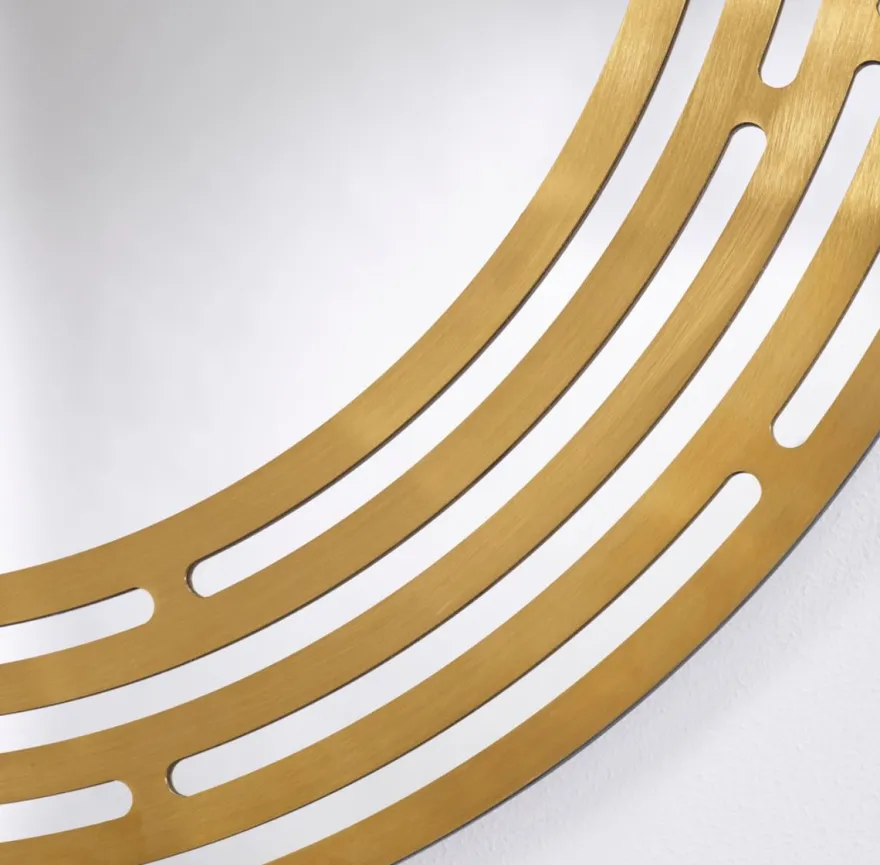 Casa Padrino Luxus Spiegel Messingfarben Ø 100 cm - Runder Wandspiegel mit Metallrahmen - Luxus Kollektion