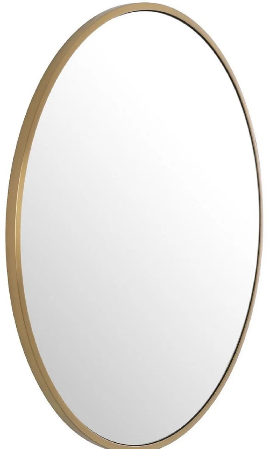 Casa Padrino Luxus Spiegel Messingfarben Ø 120 cm - Runder Edelstahl Wandspiegel - Garderoben Spiegel - Wohnzimmer Spiegel - Schlafzimmer Spiegel - Luxus Kollektion