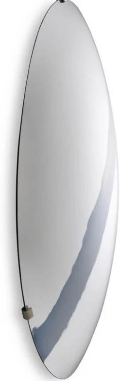 Casa Padrino Luxus Spiegel mit blauem Streifen Ø 119 cm - Runder konkaver Wandspiegel mit Wandhalterung - Luxus Kollektion