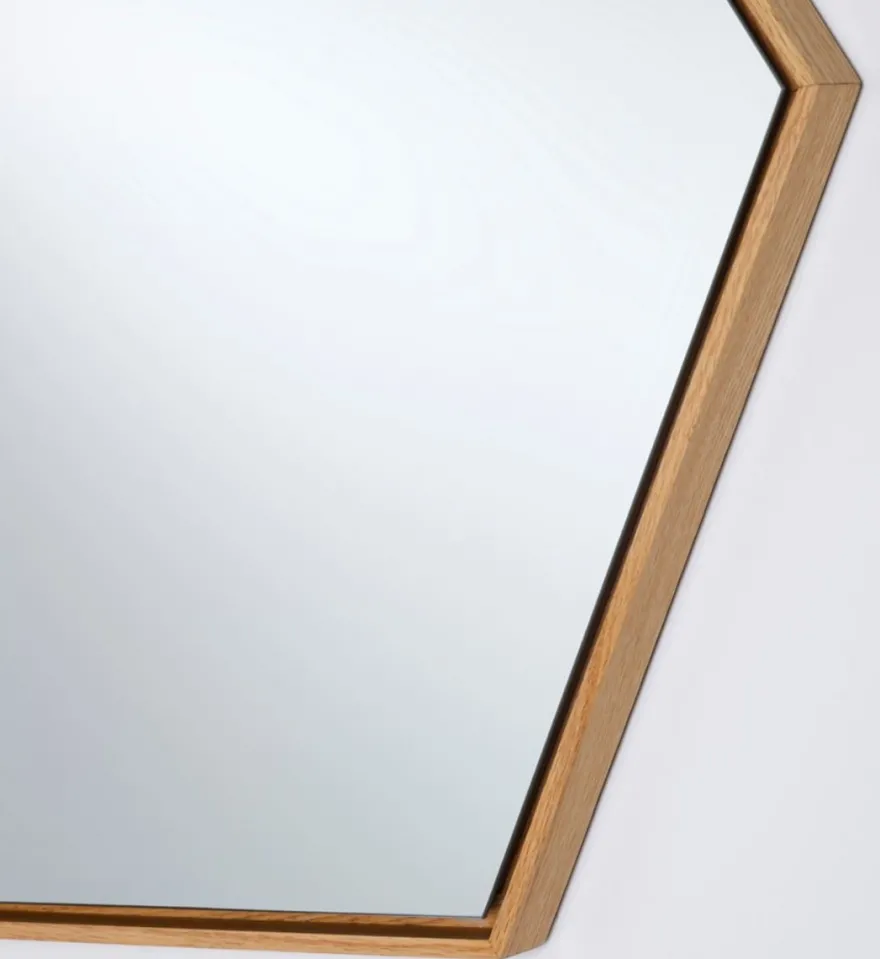 Casa Padrino Luxus Spiegel mit natufarbenem Holzrahmen 52 x H. 45 cm - Wohnzimmer Wandspiegel