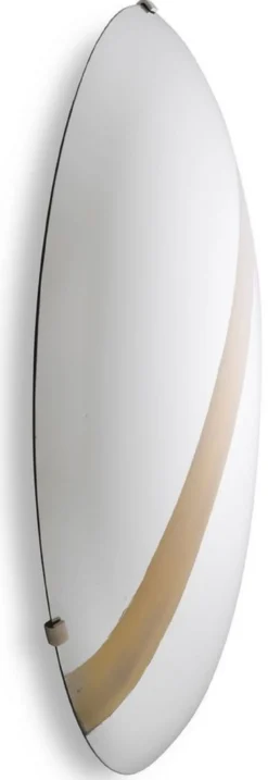 Casa Padrino Luxus Spiegel mit goldenem Streifen Ø 119 cm - Runder konkaver Wandspiegel mit Wandhalterung - Luxus Kollektion