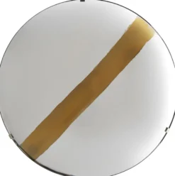 Casa Padrino Luxus Spiegel mit goldenem Streifen Ø 119 cm - Runder konkaver Wandspiegel mit Wandhalterung - Luxus Kollektion