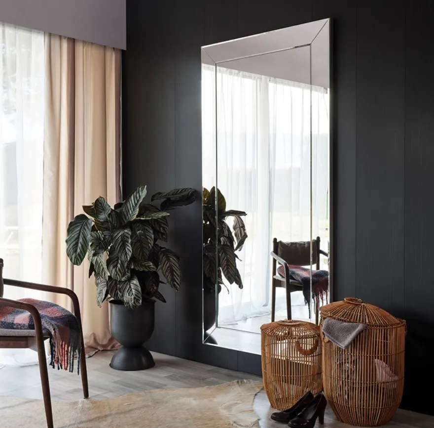 Casa Padrino Luxus Spiegel mit Aluminiumrahmen 100 x H. 200 cm - Garderobenspiegel - Wohnzimmer Spiegel - Schlafzimmer Spiegel - Luxus Qualität