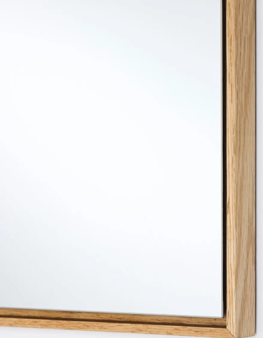 Casa Padrino Luxus Spiegel mit natufarbenem Holzrahmen 35 x H. 130 cm - Wohnzimmer Wandspiegel