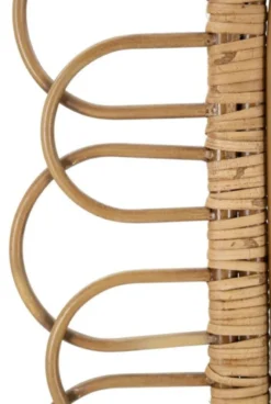 Casa Padrino Luxus Spiegel Naturfarben H. 80 cm - Wandspiegel mit Rattangeflecht