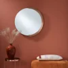 Casa Padrino Luxus Spiegel Rot-Kupferfarben 81 x H. 84 cm - Edler Wandspiegel mit Metallrahmen - Luxus Möbel
