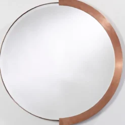 Casa Padrino Luxus Spiegel Rot-Kupferfarben 81 x H. 84 cm - Edler Wandspiegel mit Metallrahmen - Luxus Möbel