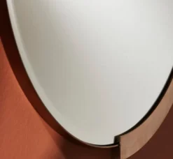Casa Padrino Luxus Spiegel Rot-Kupferfarben 81 x H. 84 cm - Edler Wandspiegel mit Metallrahmen - Luxus Möbel