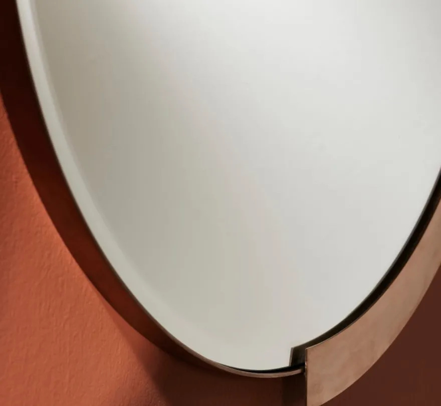 Casa Padrino Luxus Spiegel Rot-Kupferfarben 81 x H. 84 cm - Edler Wandspiegel mit Metallrahmen - Luxus Möbel