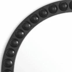 Casa Padrino Luxus Spiegel Schwarz Ø 80 cm - Runder Luxus Wandspiegel