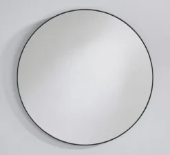 Casa Padrino Luxus Spiegel Schwarz Ø 85 cm - Runder Wandspiegel mit Metallrahmen - Garderoben Spiegel - Schlafzimmer Spiegel - Luxus Möbel