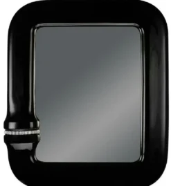 Casa Padrino Luxus Spiegel Schwarz 70 x 8 x H. 80 cm - Rechteckiger Keramik Wandspiegel mit Kristallglas Kette - Luxus Qualität