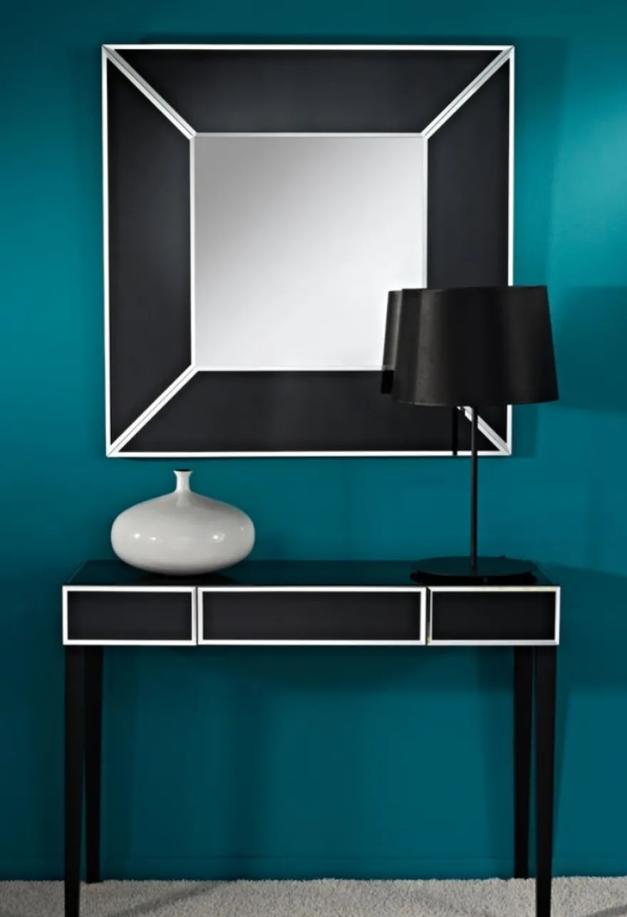Casa Padrino Luxus Spiegel Schwarz 90 x H. 90 cm - Luxus Möbel & Accessoires