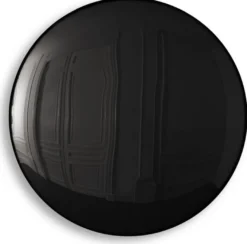 Casa Padrino Luxus Spiegel Schwarz Ø 91 cm - Runder konvexer Wandspiegel - Luxus Möbel