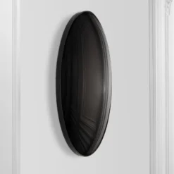 Casa Padrino Luxus Spiegel Schwarz Ø 91 cm - Runder konvexer Wandspiegel - Luxus Möbel