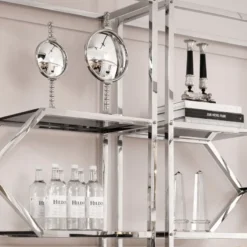 Casa Padrino Luxus Spiegel Set Silber - 2 Tischspiegel mit konvexem Spiegelglas - Deko Accessoires