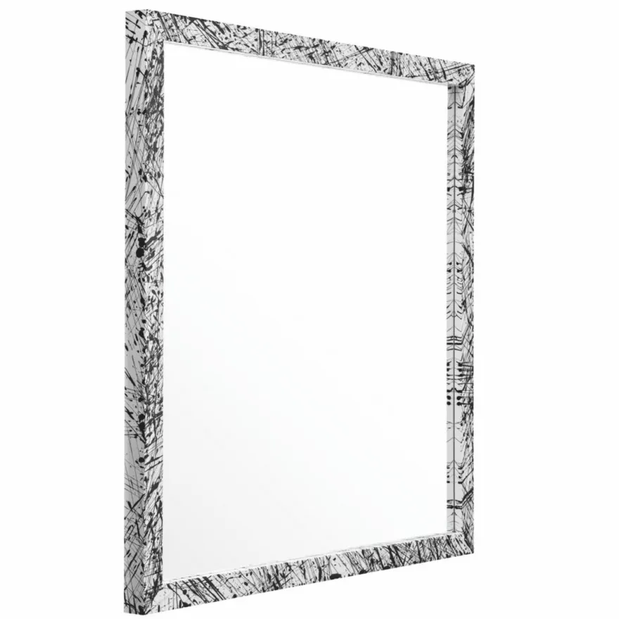 Casa Padrino Luxus Spiegel Weiß / Schwarz 97,5 cm - Quadratischer Wandspiegel