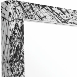 Casa Padrino Luxus Spiegel Weiß / Schwarz 97,5 cm - Quadratischer Wandspiegel