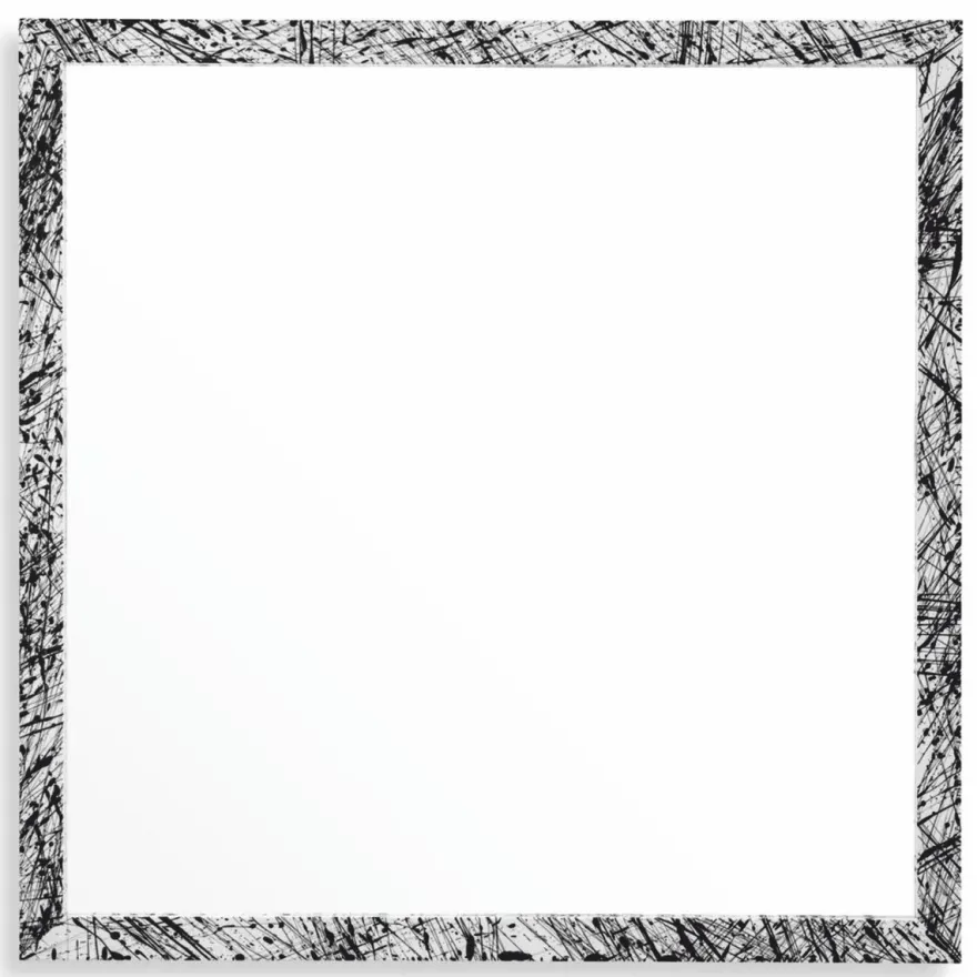 Casa Padrino Luxus Spiegel Weiß / Schwarz 97,5 cm - Quadratischer Wandspiegel