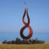 Casa Padrino Luxus Stahl Garten Deko Skulptur Flamme Rost H. 210 cm