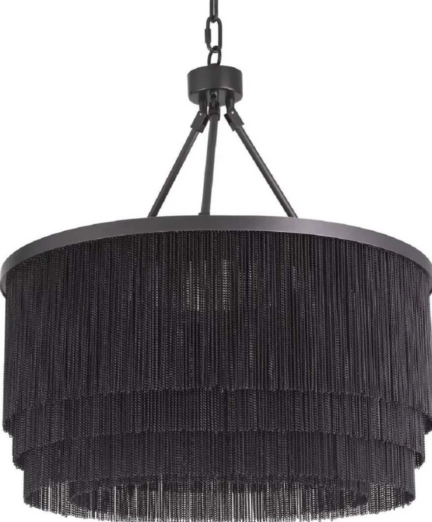 Casa Padrino Luxus Stahl Kronleuchter Bronzefarben Ø 60 x H. 68 cm - Runder Hotel & Restaurant Kronleuchter - Luxus Qualität