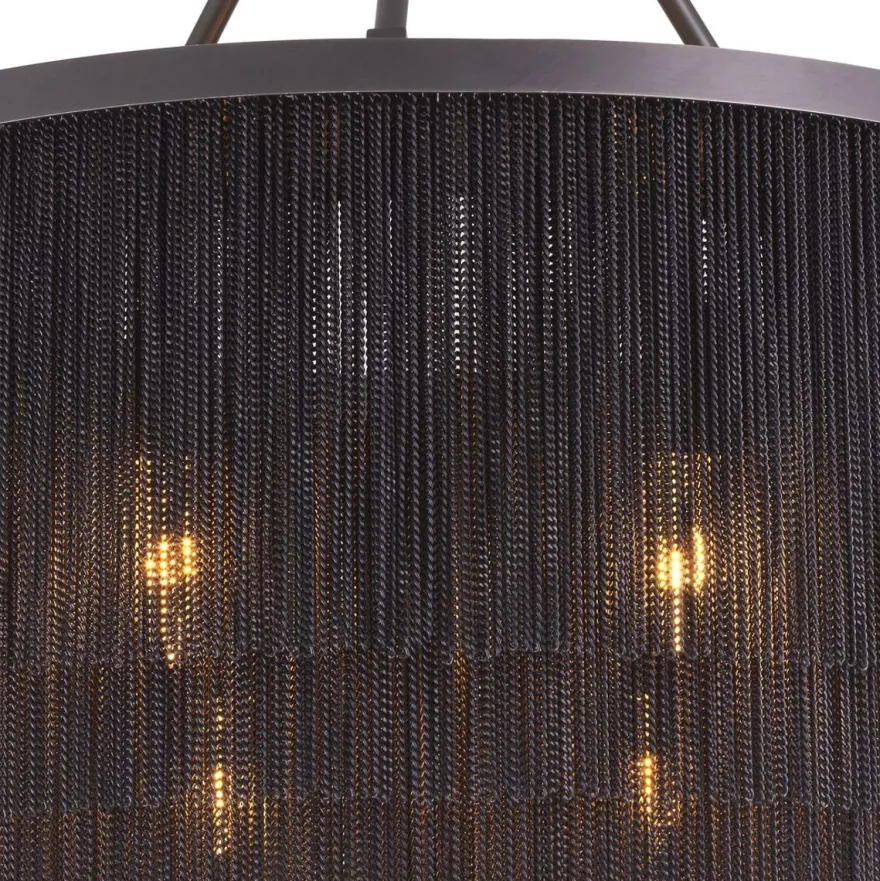 Casa Padrino Luxus Stahl Kronleuchter Bronzefarben Ø 60 x H. 68 cm - Runder Hotel & Restaurant Kronleuchter - Luxus Qualität