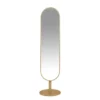 Casa Padrino Luxus Standspiegel Silber Ø 45 x H. 175 cm - Standspiegel in ganzer Körperhöhe aus Edelstahl und Glas - Luxus Deko Accessoires