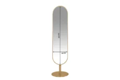 Casa Padrino Luxus Standspiegel Silber Ø 45 x H. 175 cm - Standspiegel in ganzer Körperhöhe aus Edelstahl und Glas - Luxus Deko Accessoires