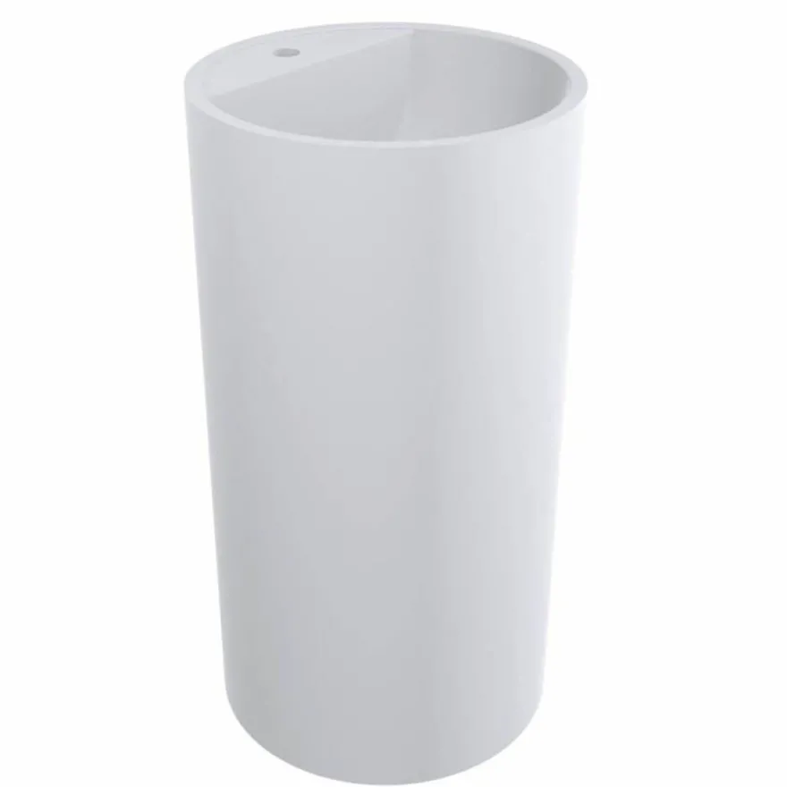 Casa Padrino Luxus Standwaschbecken Weiß Ø 46 x H. 88 cm - Badezimmer Accessoires