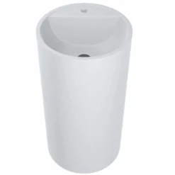 Casa Padrino Luxus Standwaschbecken Weiß Ø 46 x H. 88 cm - Badezimmer Accessoires