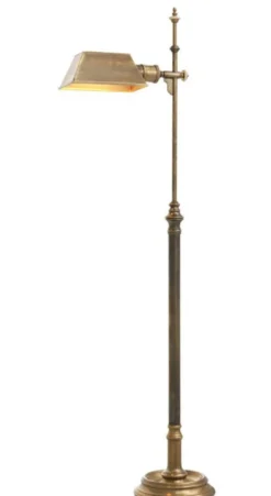 Casa Padrino Luxus Stehleuchte Vintage Messing 21,5 x 20,5 x H. 130 cm - Antikstil Möbel