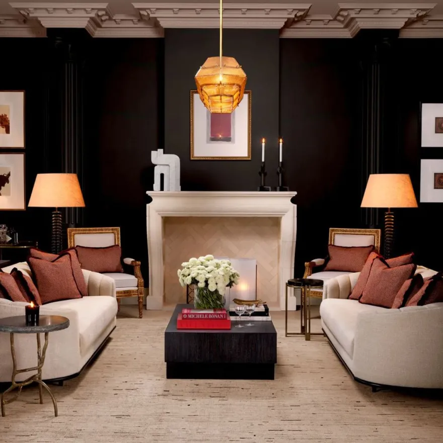 Casa Padrino Luxus Stehleuchte Schwarz / Creme Ø 55 x H. 160 cm - Massivholz Stehlampe mit rundem Lampenschirm - Luxus Stehleuchten - Luxus Leuchten - Luxus Interior