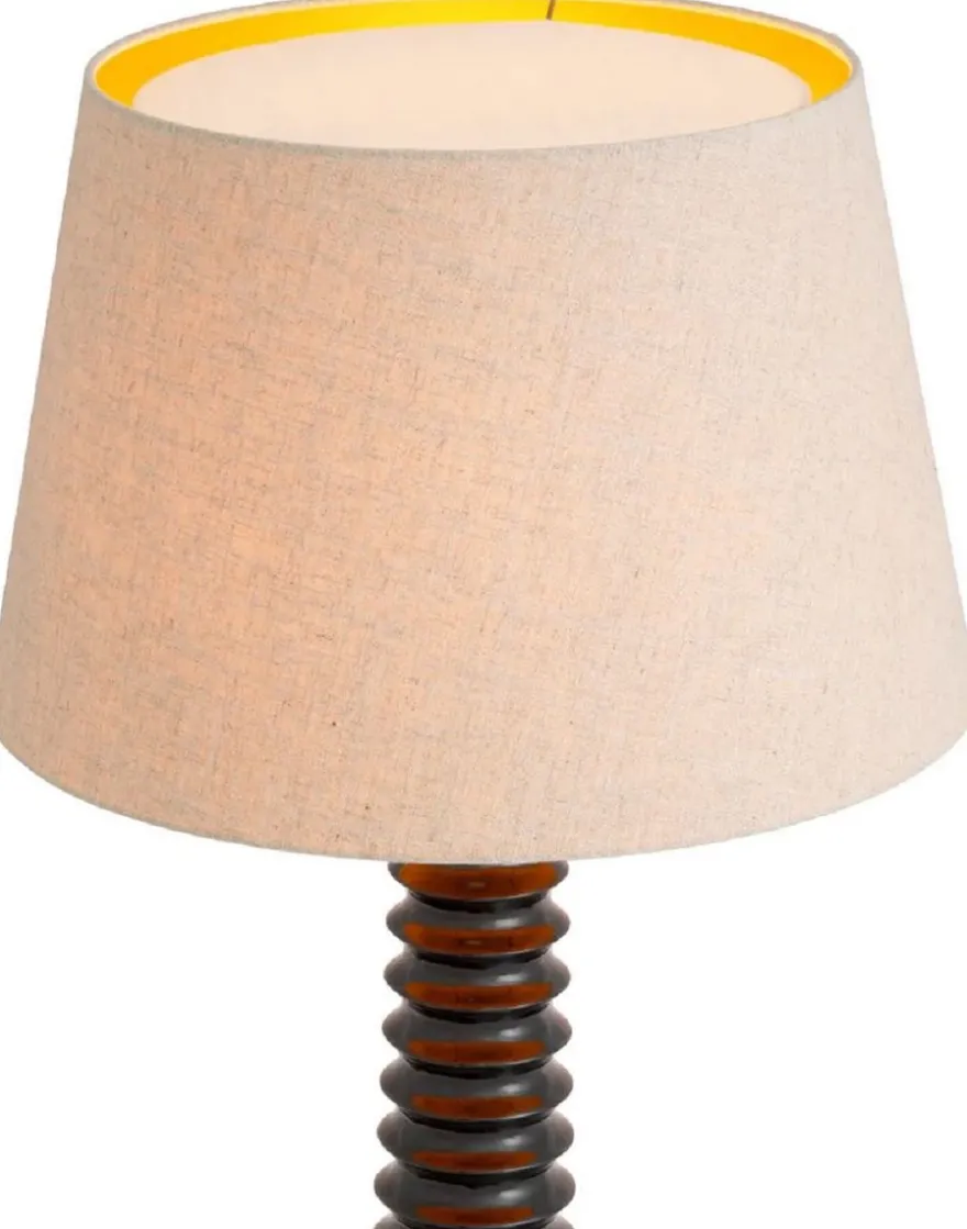 Casa Padrino Luxus Stehleuchte Schwarz / Creme Ø 55 x H. 160 cm - Massivholz Stehlampe mit rundem Lampenschirm - Luxus Stehleuchten - Luxus Leuchten - Luxus Interior